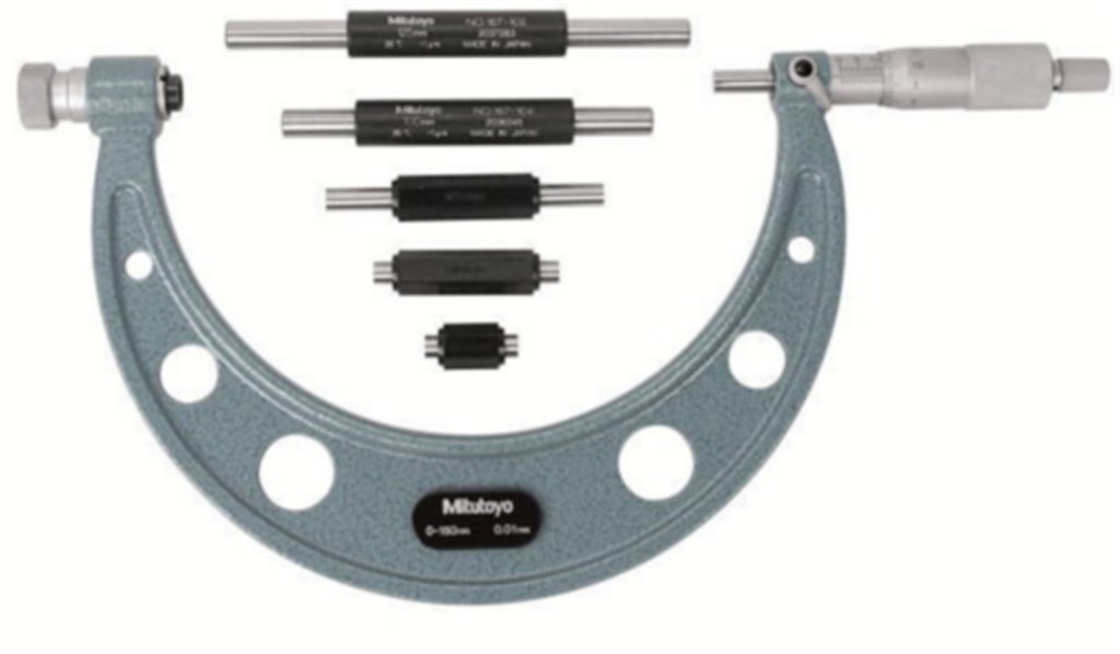 104-135A Mitutoyo Buitenschroefmaat met verwisselbare aambeelden 0-150mm/0,01mm
