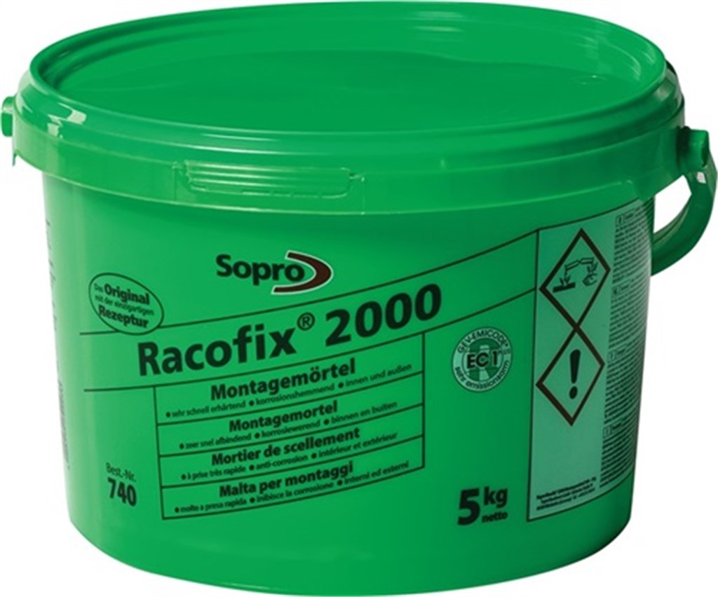 SOPRO Montagemortel Racofix® 2000 5 kg 1:3 (water/mortel) 5 kg  emmer
