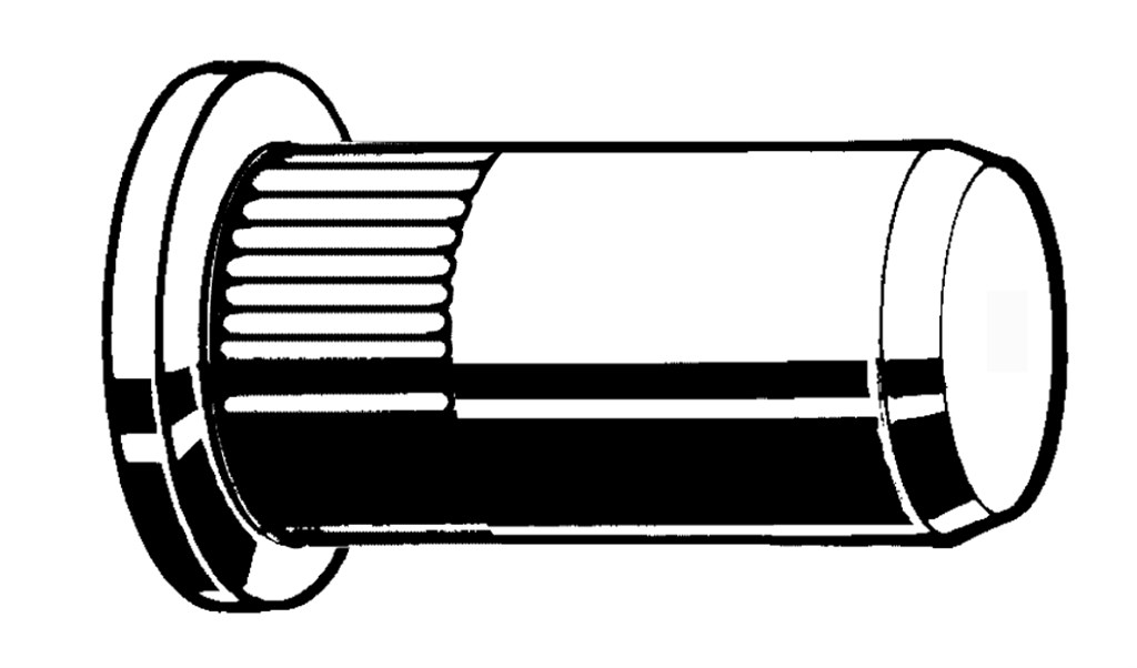 6 CCH 55 Staal ELVZ Blindklinkmoer cilinderkop gesloten gekartelde schacht