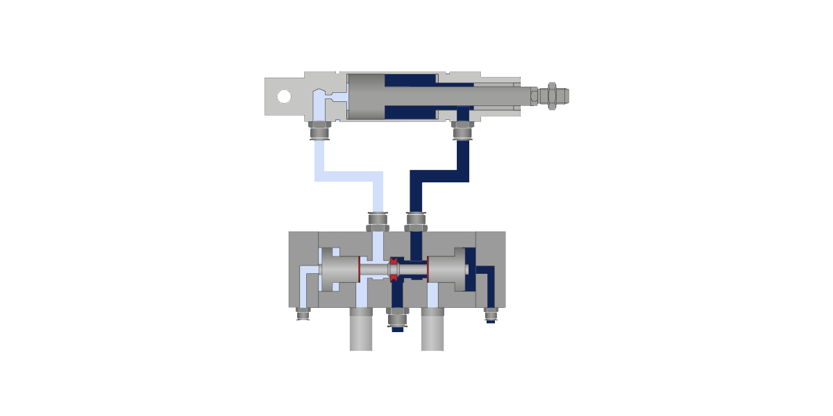 Zo werkt een pneumatische 5/2 ventiel